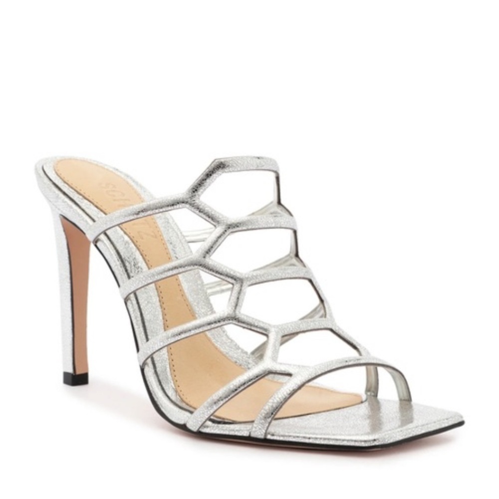 SCHUTZ Julianna Weekend Metallic Silver Sandal - Sz. 8